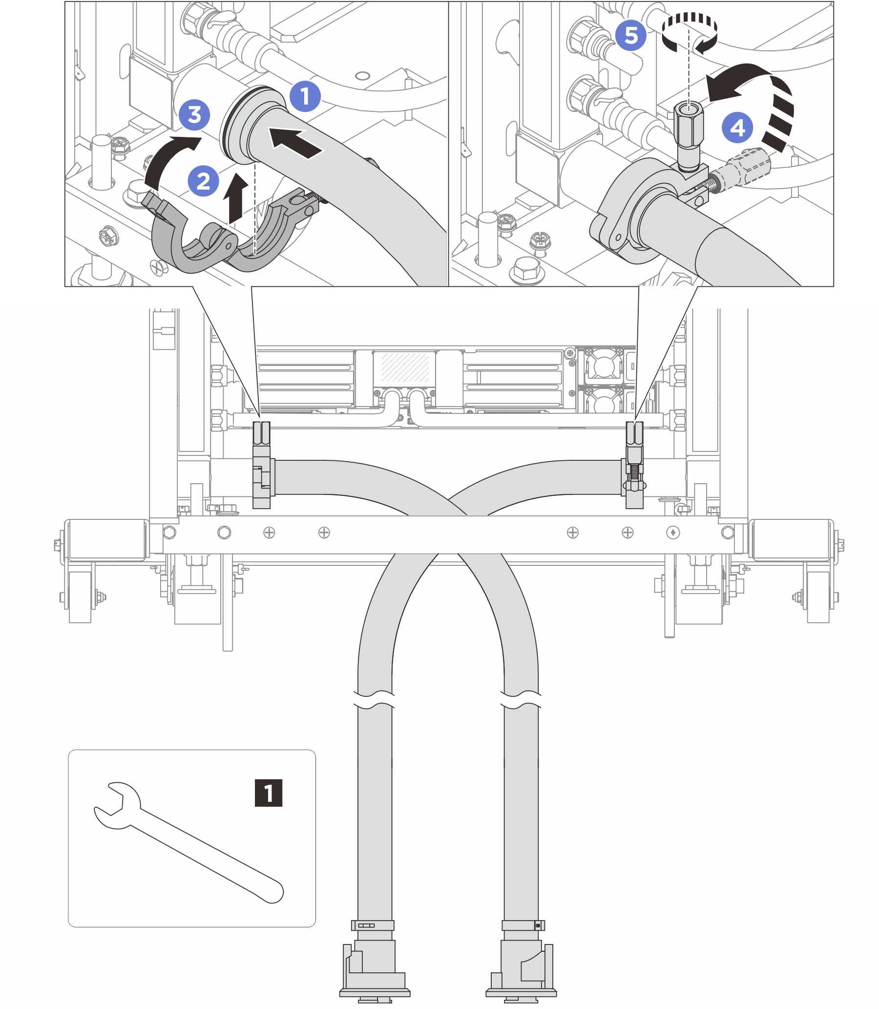Hose assembly to top quick connect