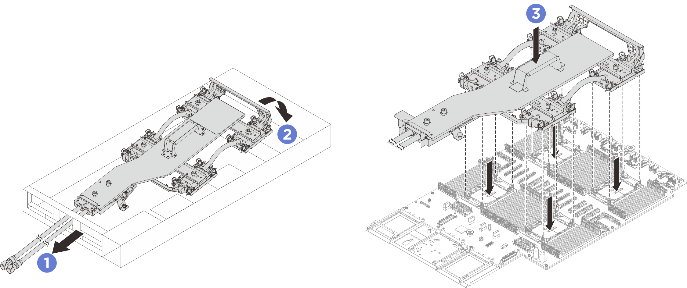 Installing cold plate assembly