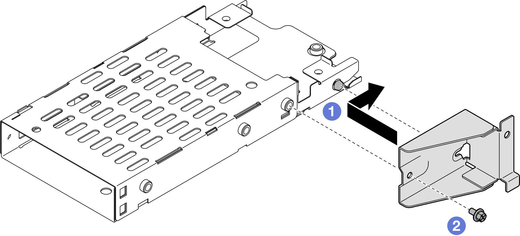 Installing 7mm drive cage bracket