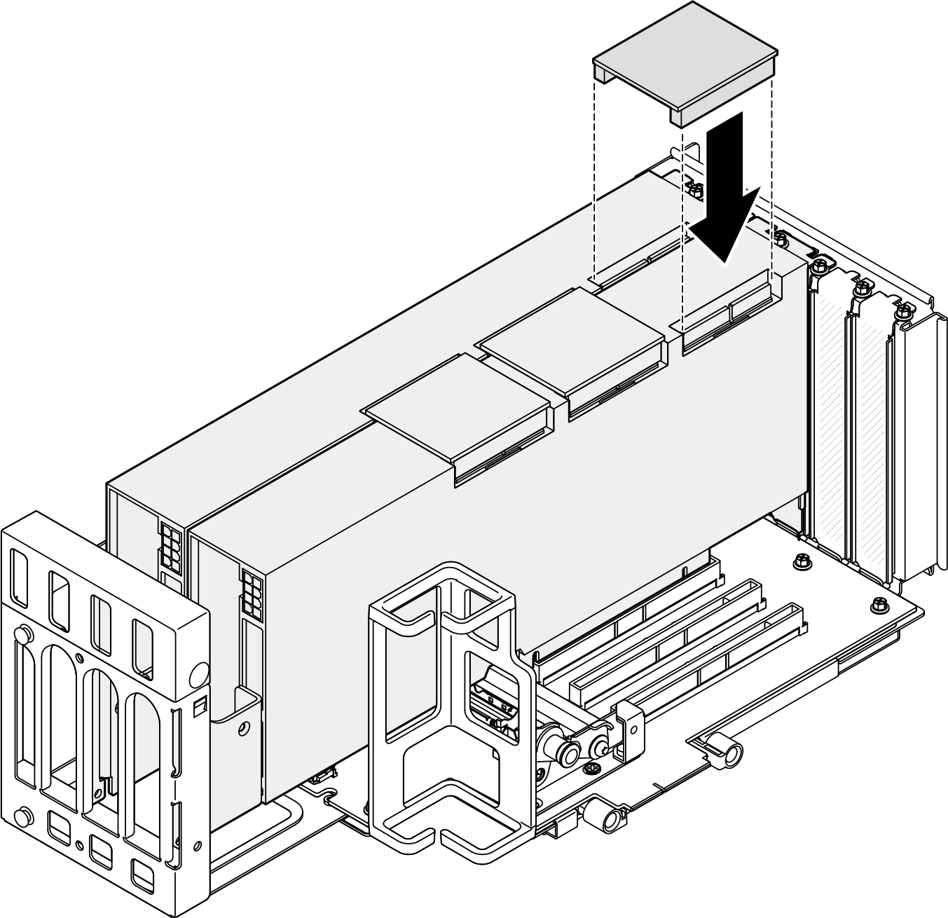 Installing the GPU adapter link bridge