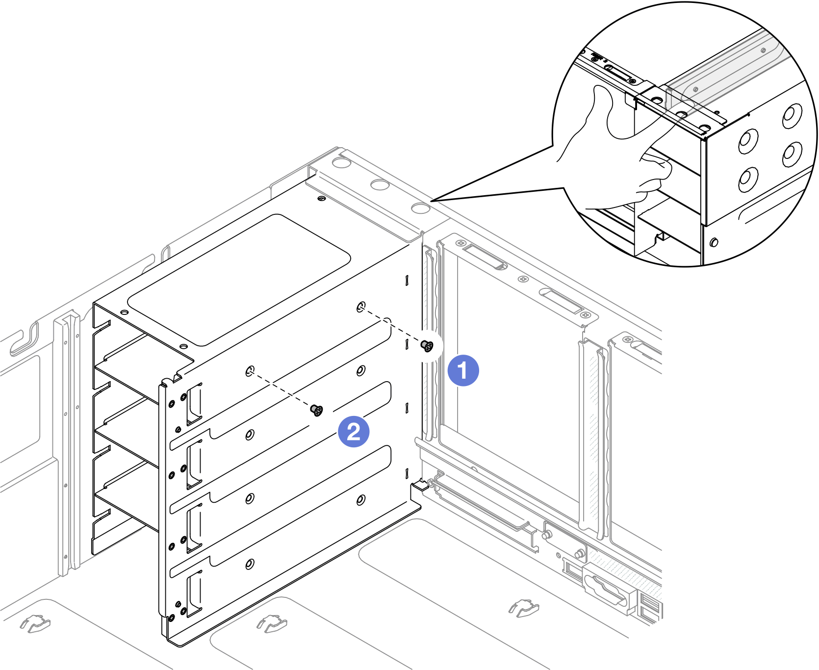 Securing power supply bracket