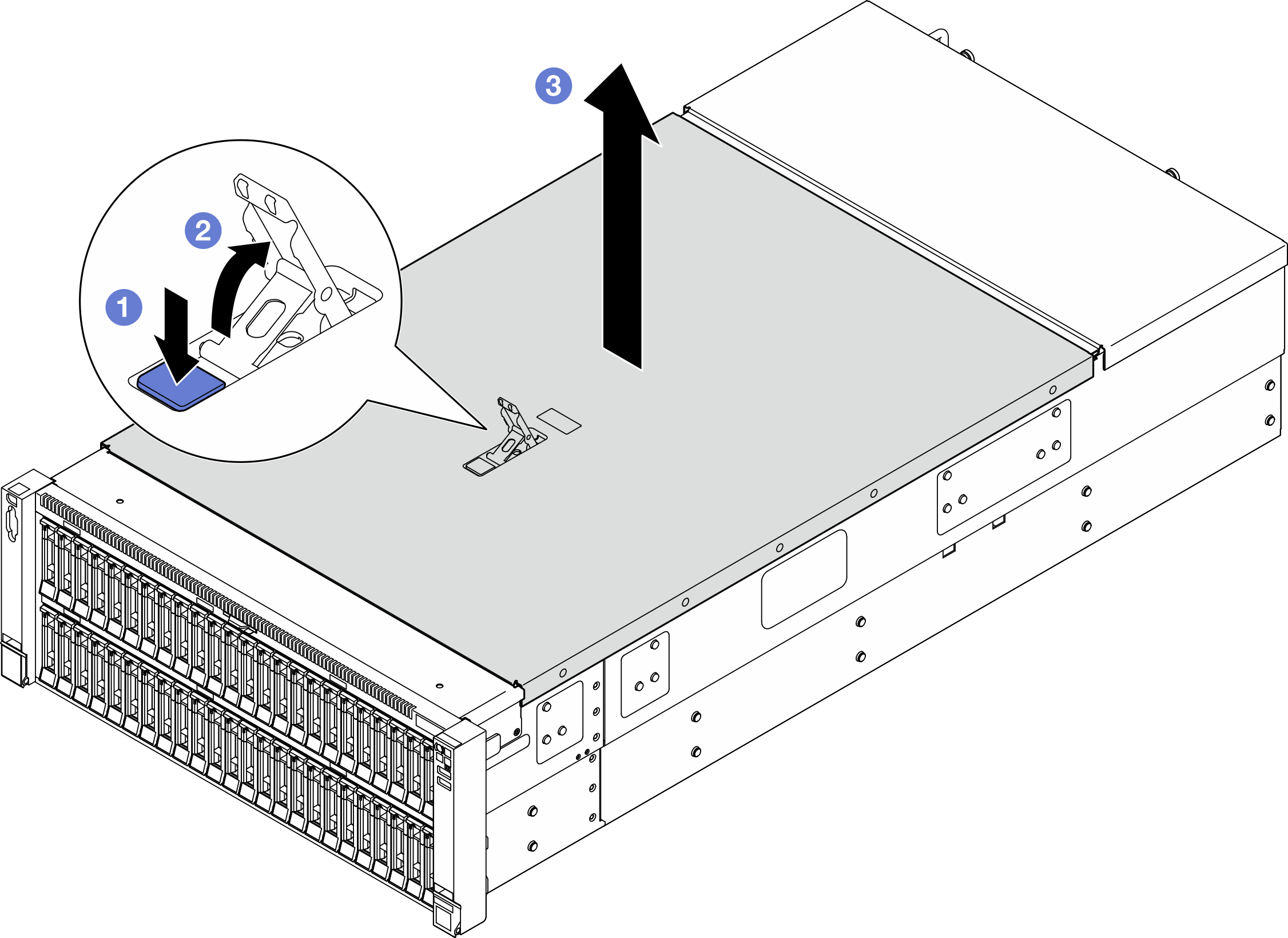 Removing front top cover