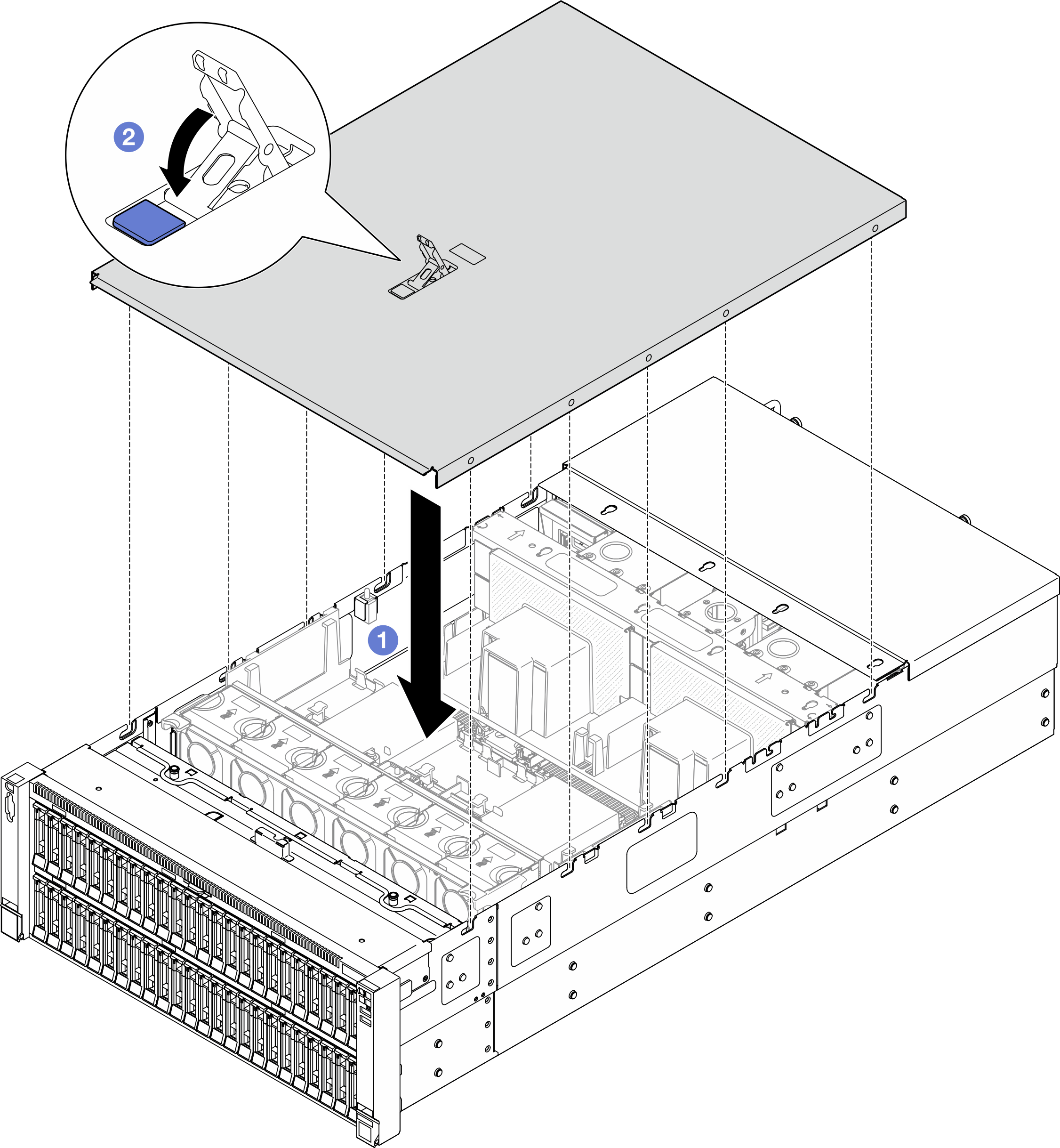 Installing front top cover