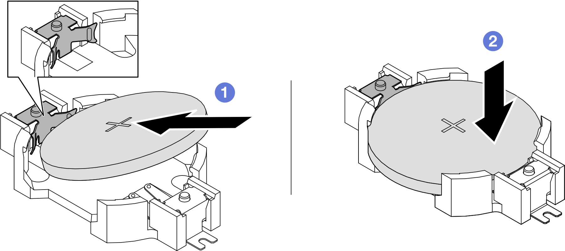 CMOS battery installation