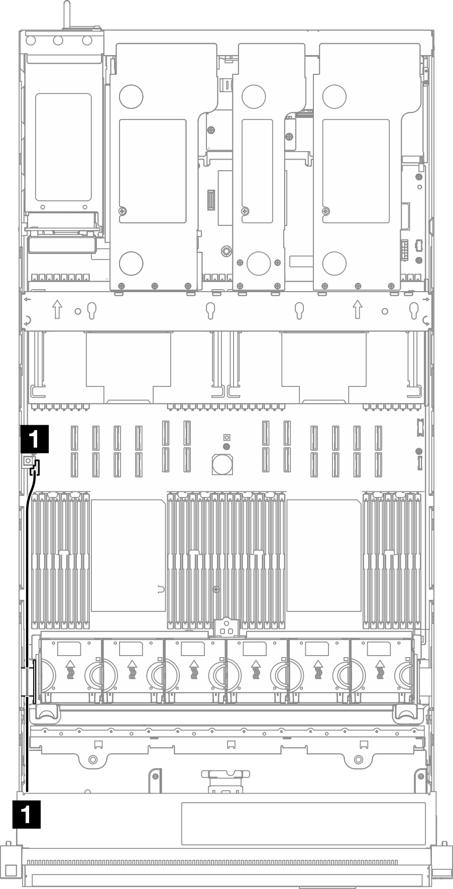 Cable routing for front VGA assembly