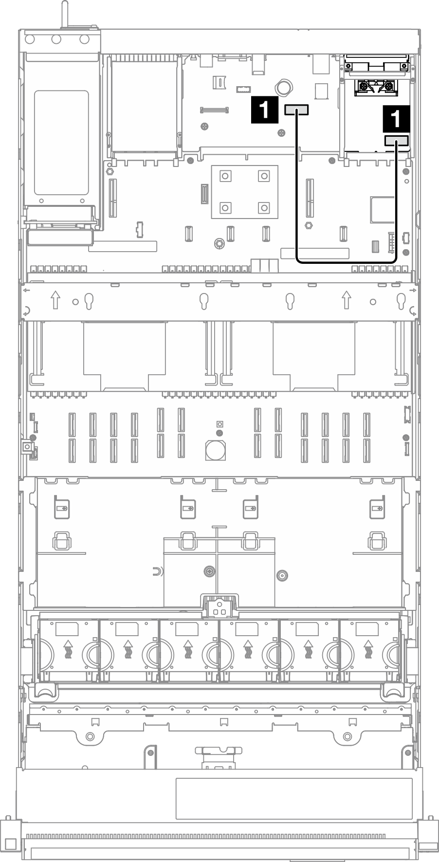 Cable routing for management NIC adapter