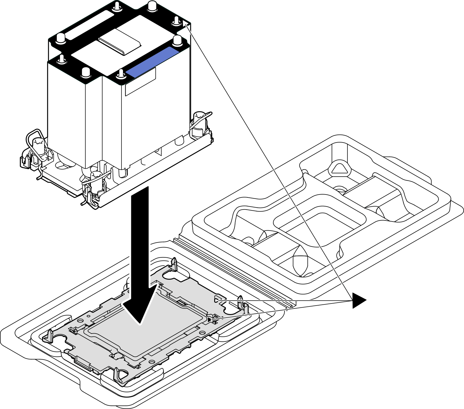 Assembling the PHM with processor in shipping tray