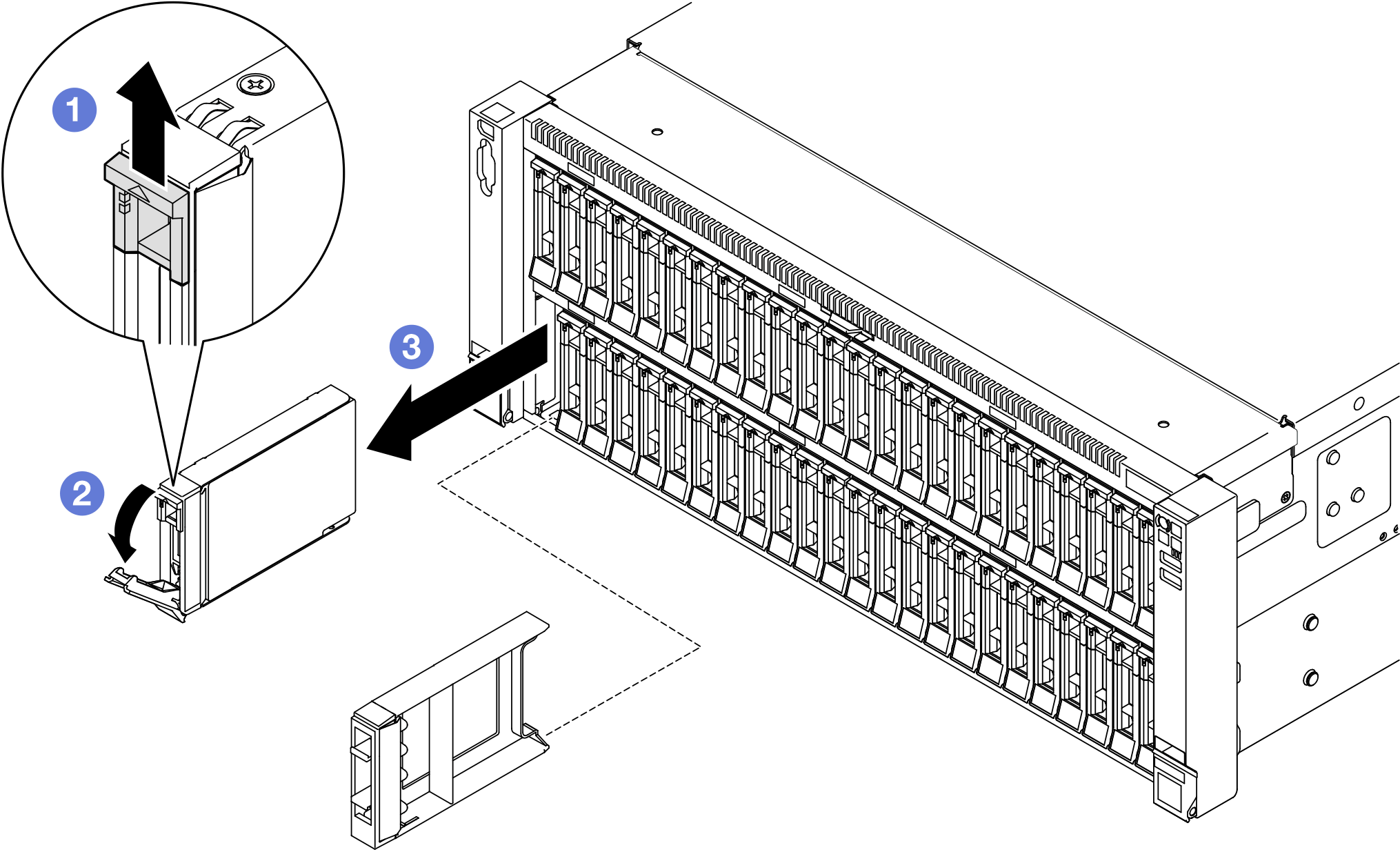 Removing a 2.5-inch drive
