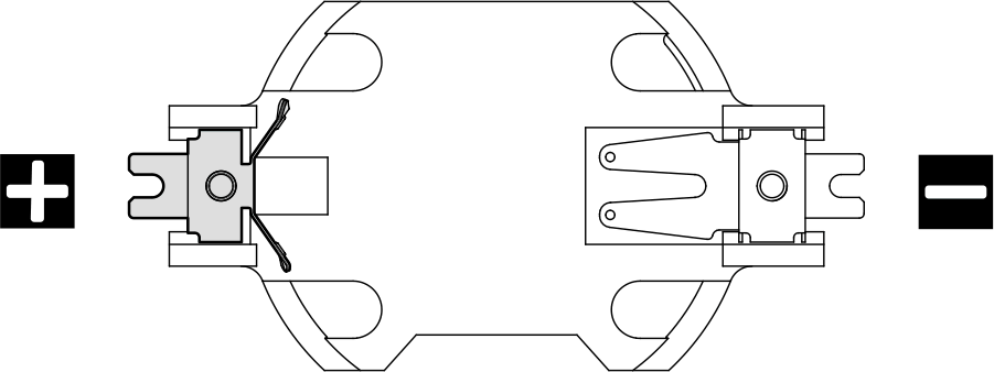 CMOS battery positive and negative ends