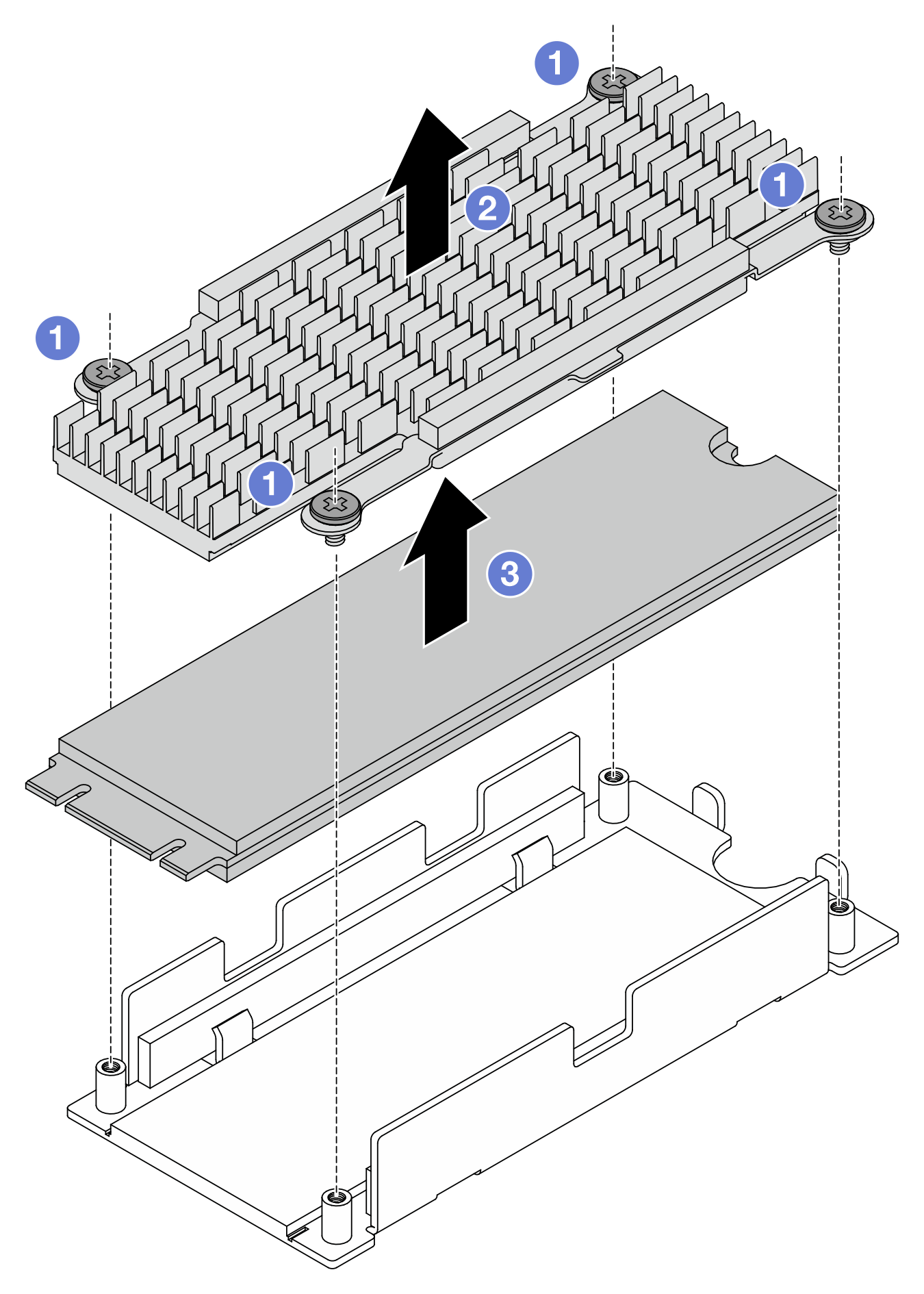 Separating M.2 drive and heat sink