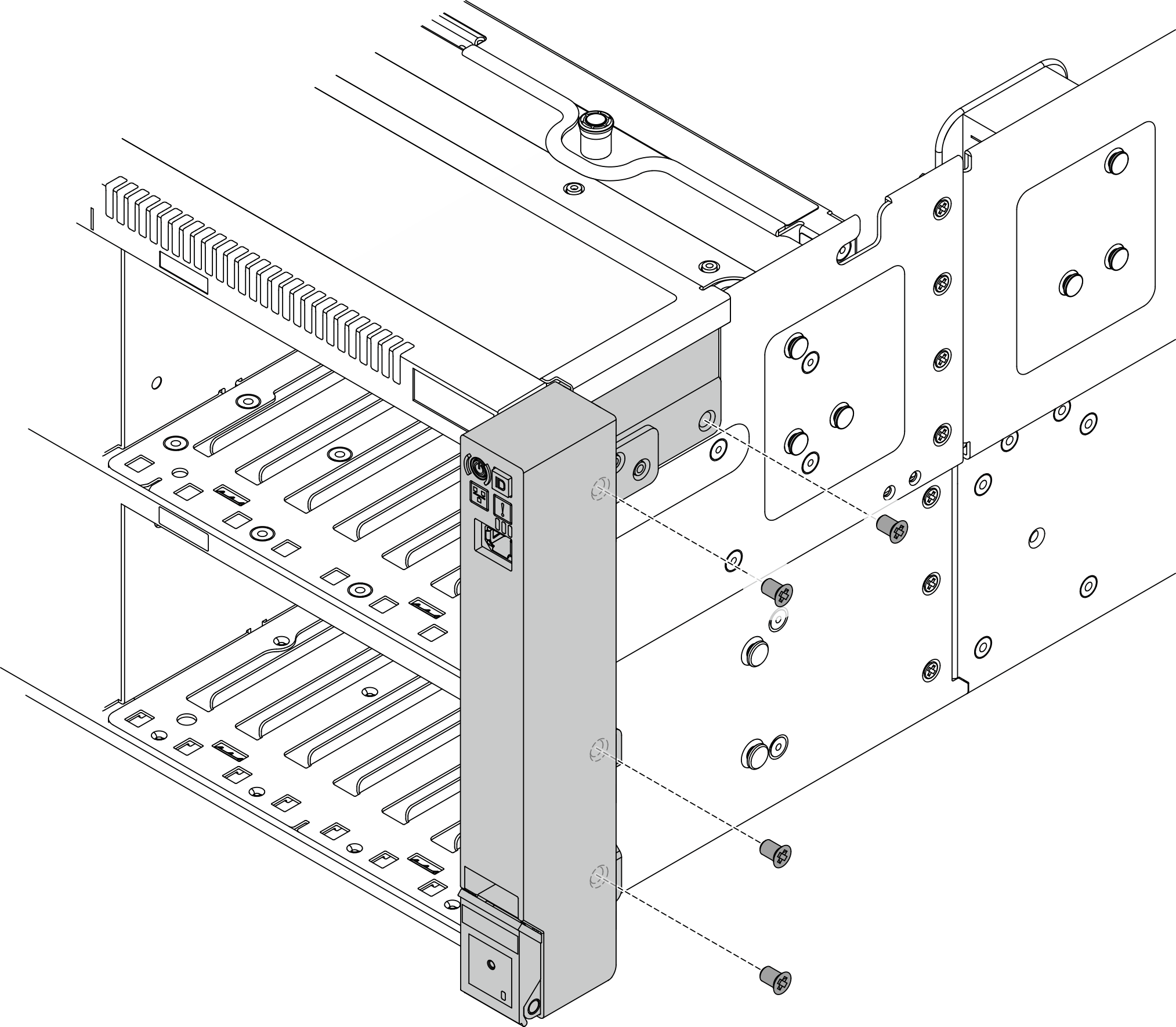 Installing the screws