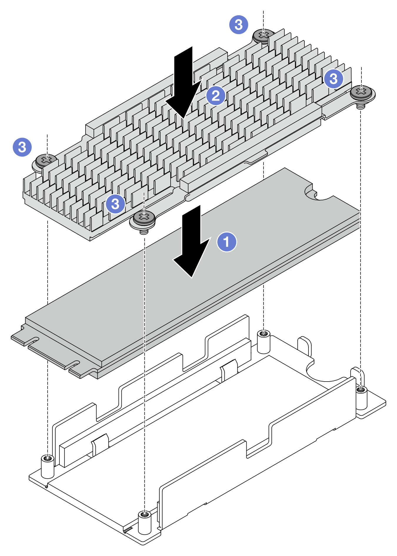 Assembling heat sink and M.2 drive