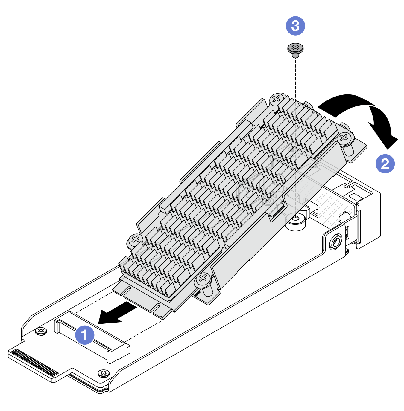Installing the M.2 drive with heat sink