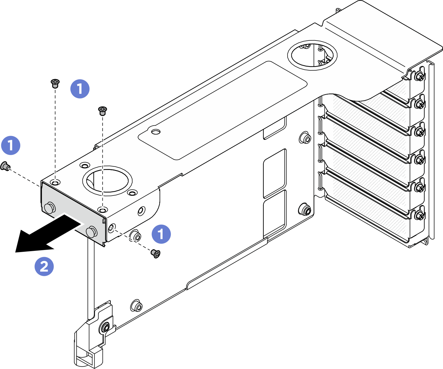 Removing filler from FH PCIe riser
