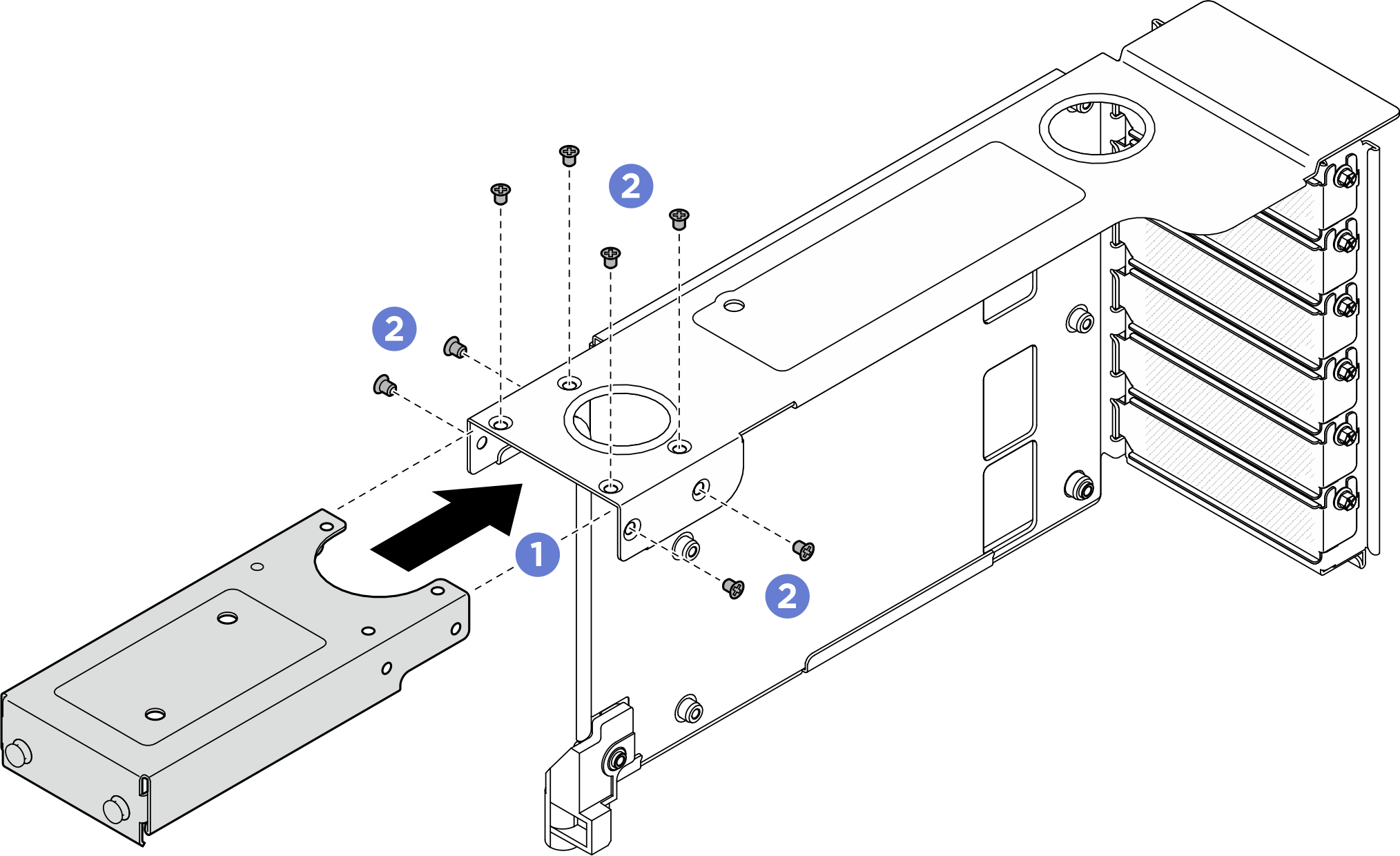 Installing PCIe riser extender to FH PCIe riser