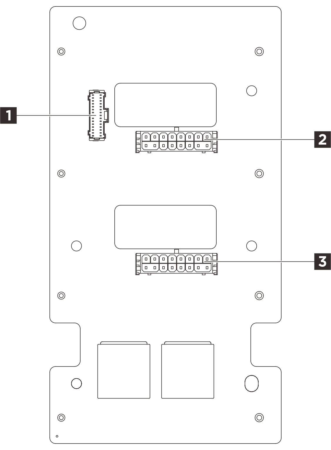 Power distribution board connectors