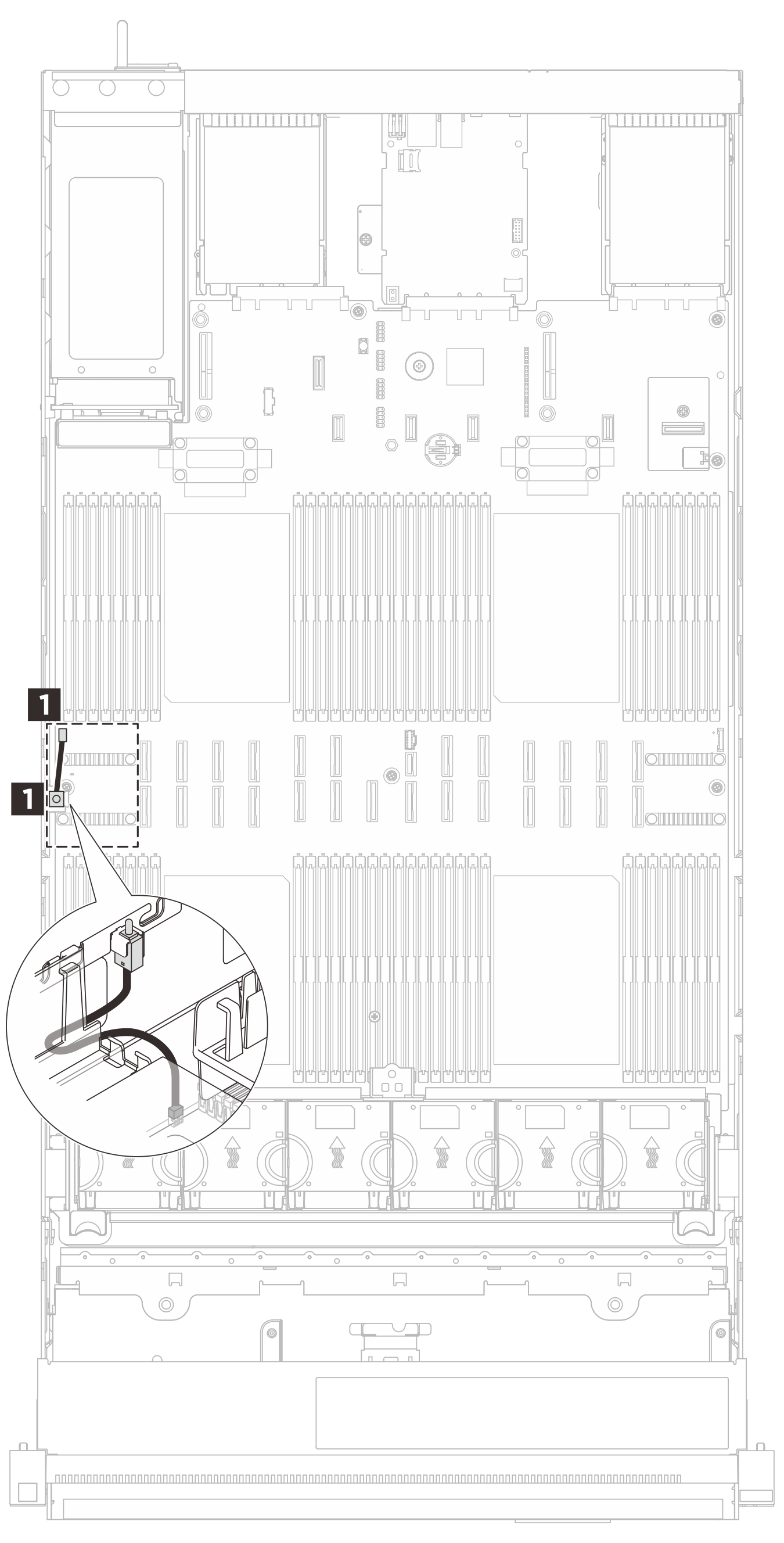 Cable routing for the intrusion switch