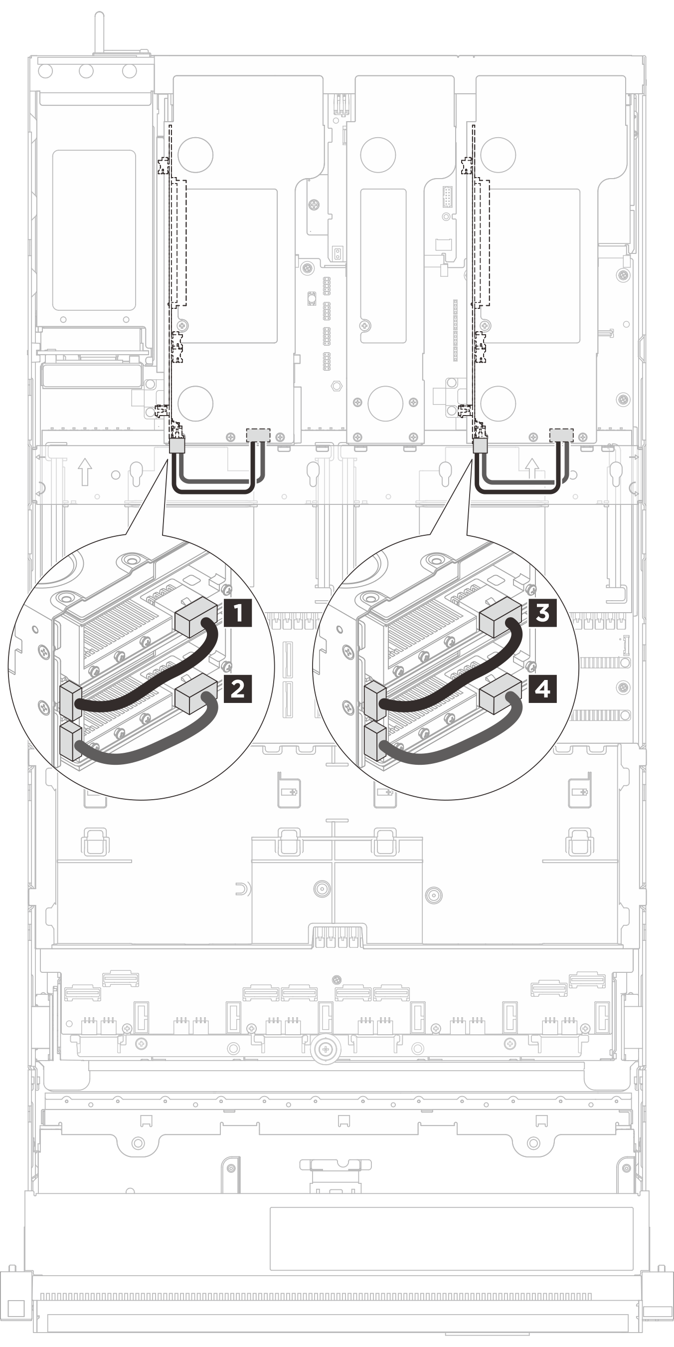 Cable routing for DW GPUs
