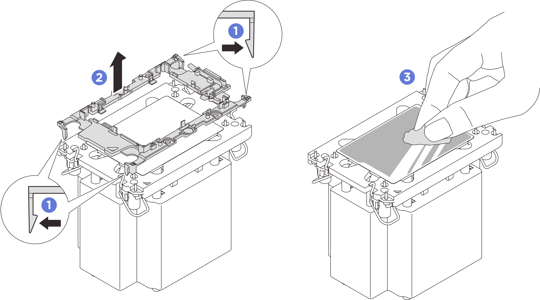 Separating a processor carrier from the heat sink