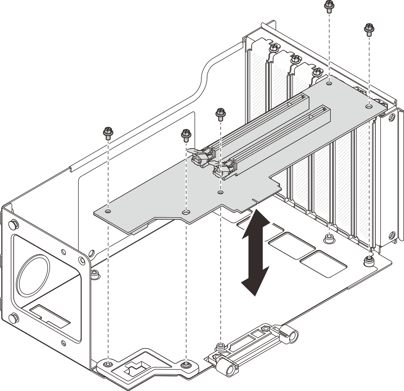 Removing PCIe riser card from riser cage