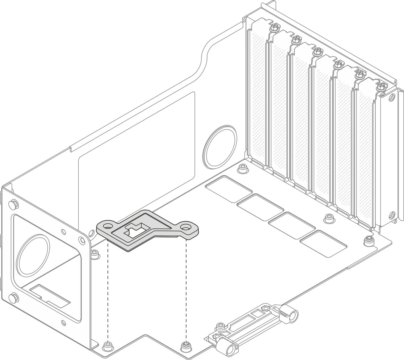 Removing connector guide from riser cage
