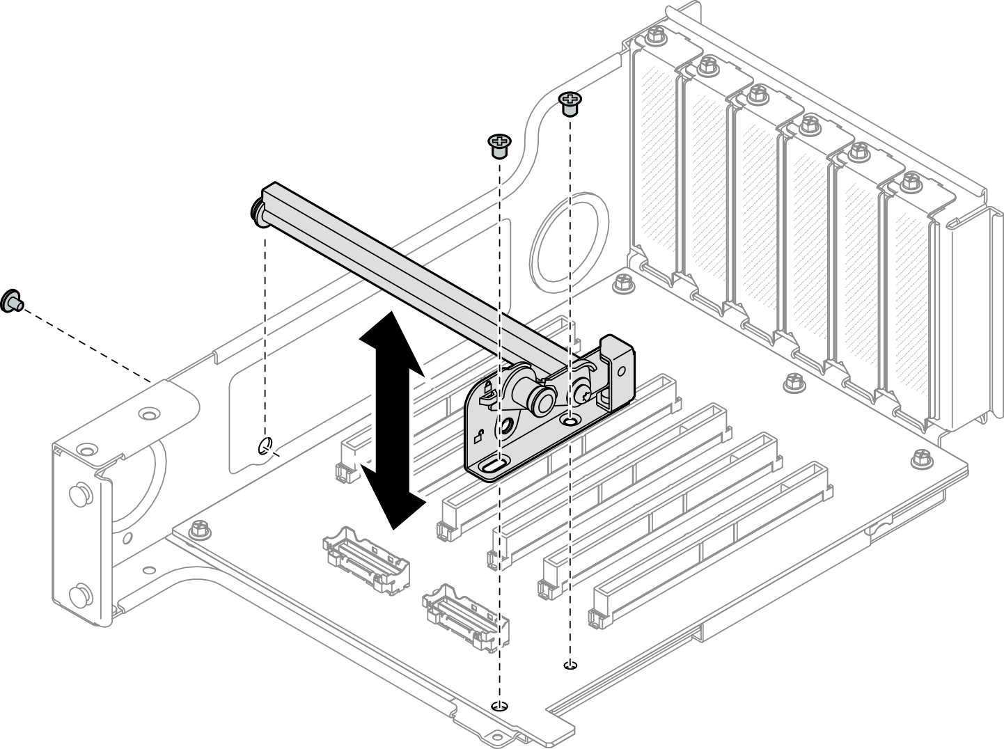 Removing PCIe retainer from riser cage