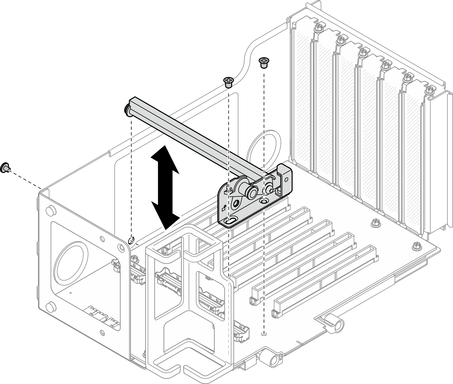 Removing PCIe retainer from riser cage