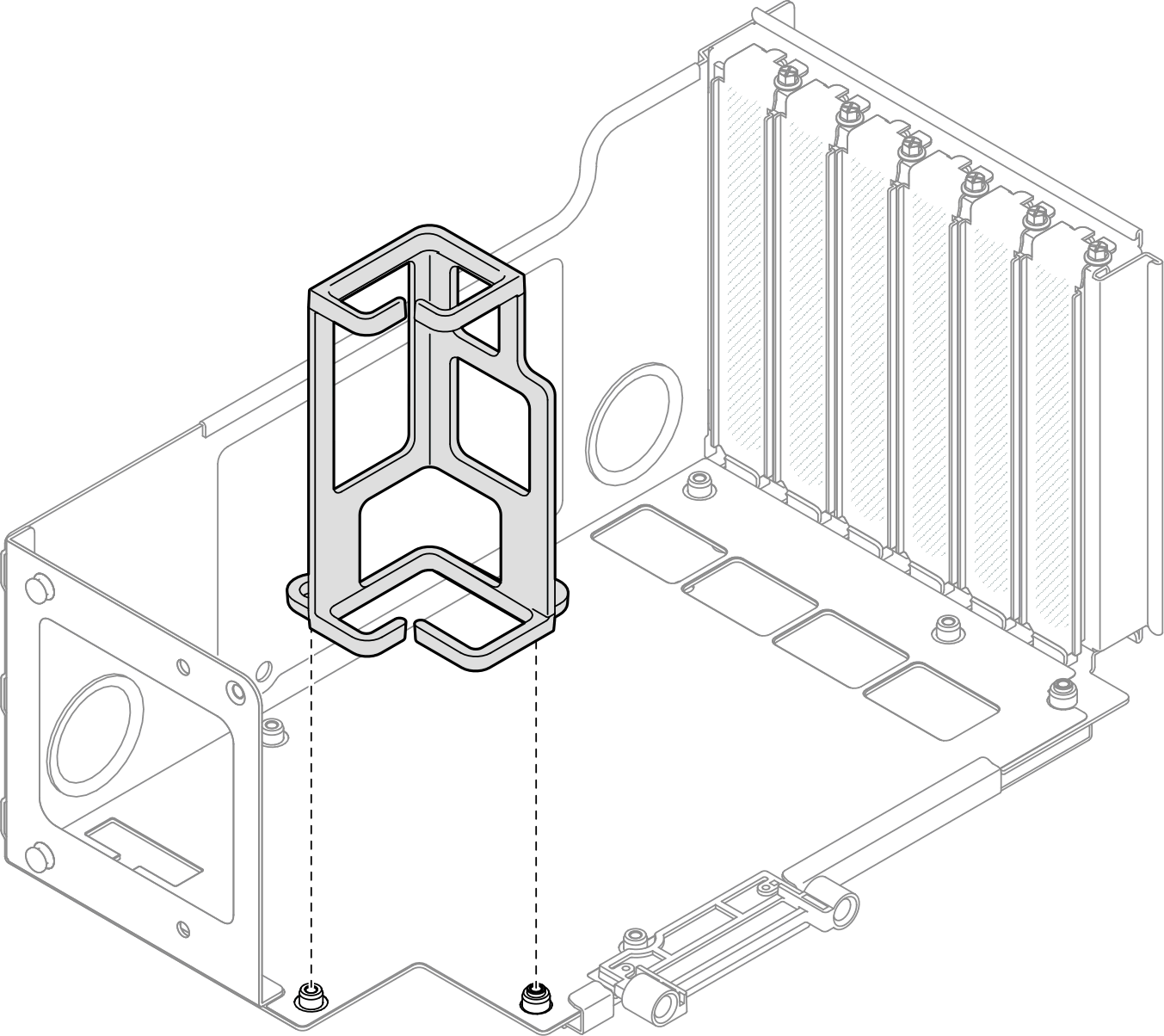 Removing cable retainer from riser cage