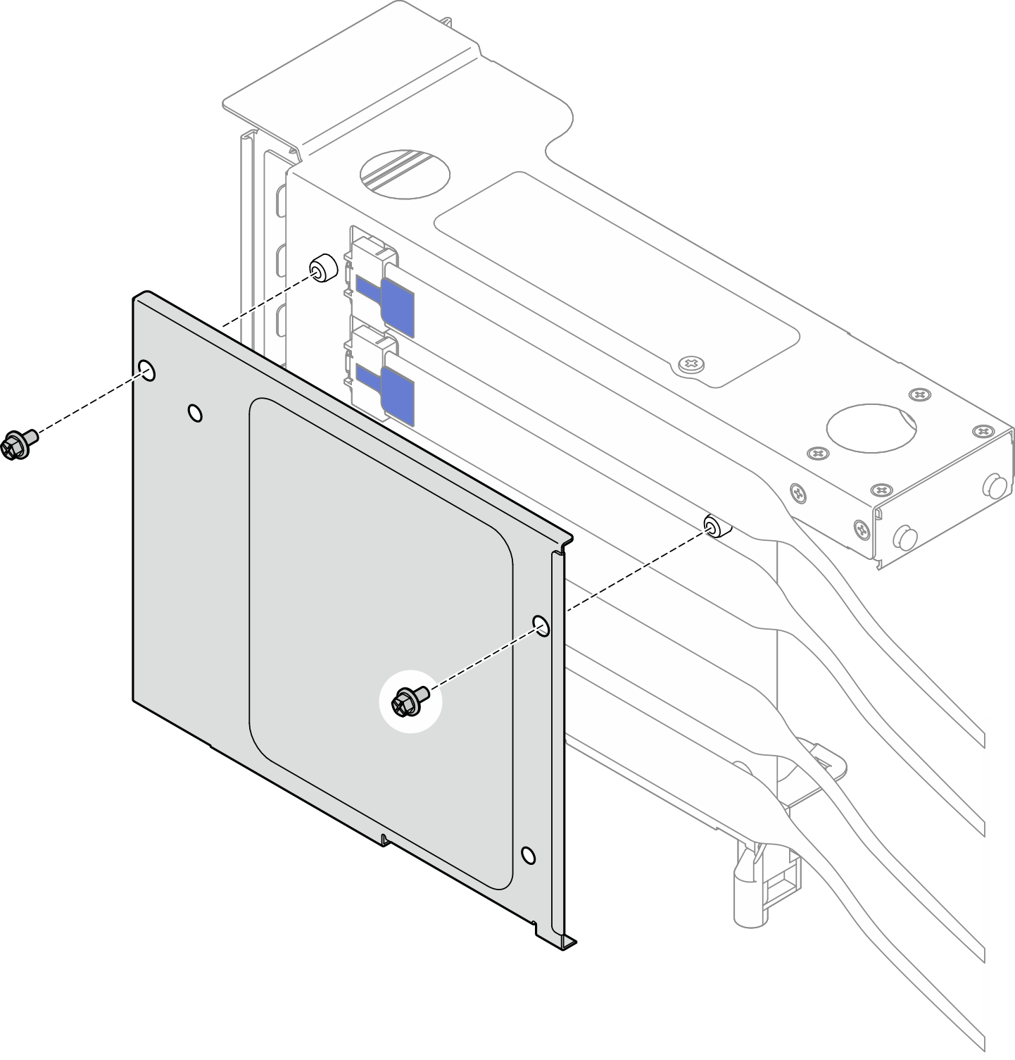 Removing cover from riser cage