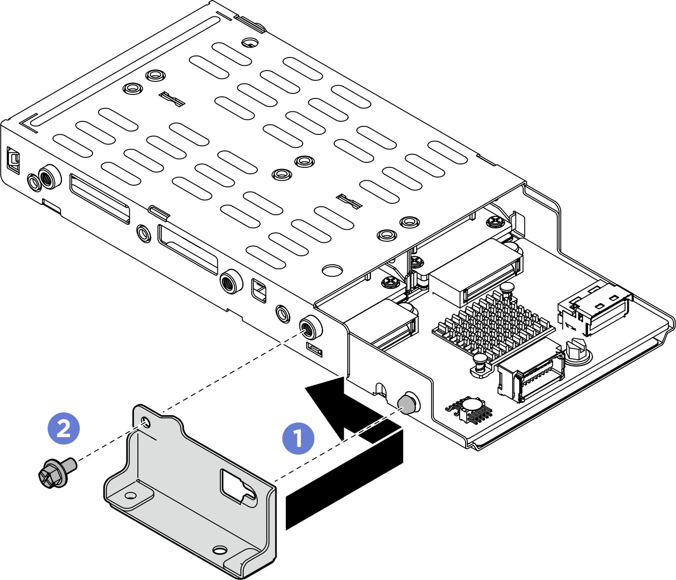 Install M.2 drive cage bracket