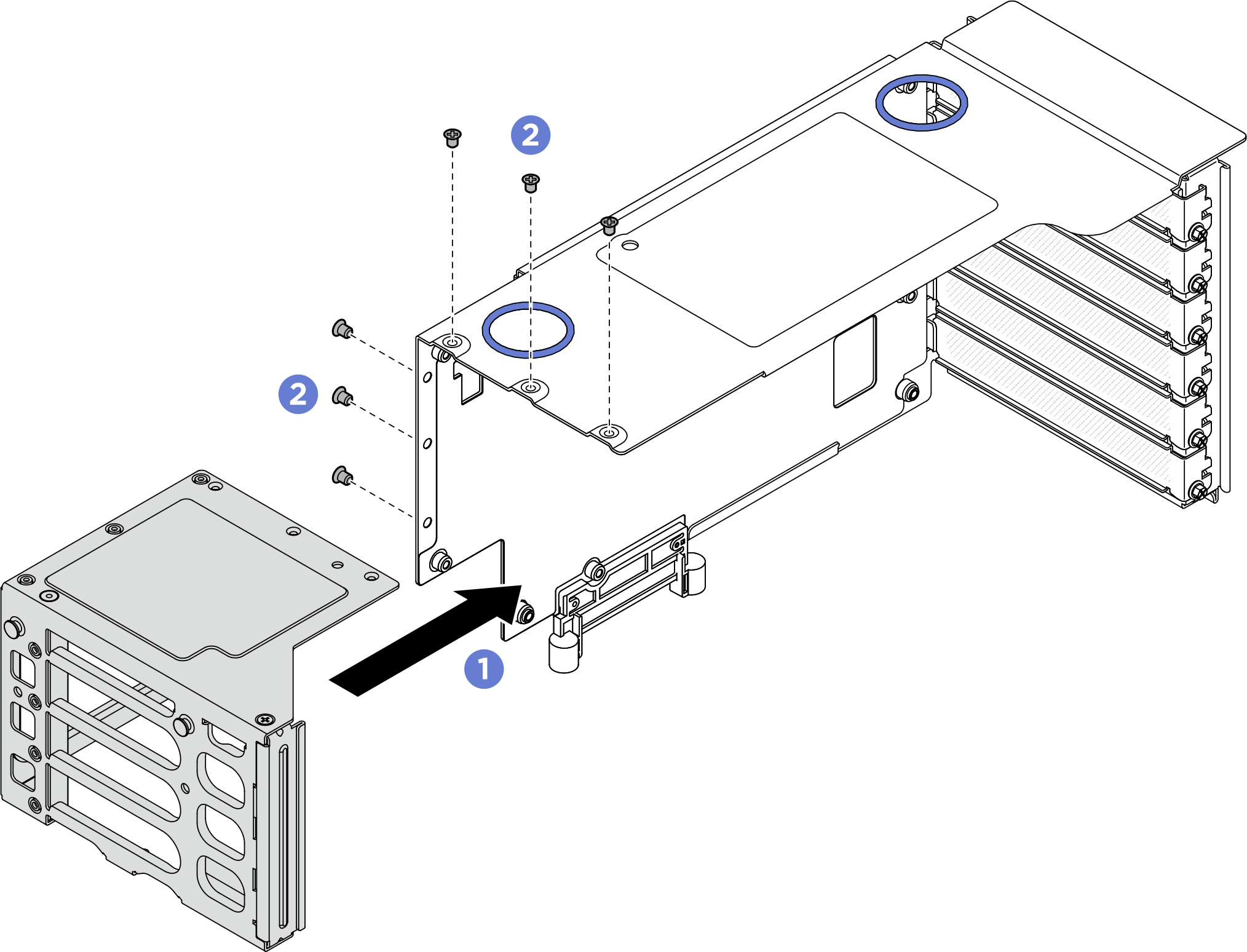 Installing PCIe riser extender to FH PCIe riser