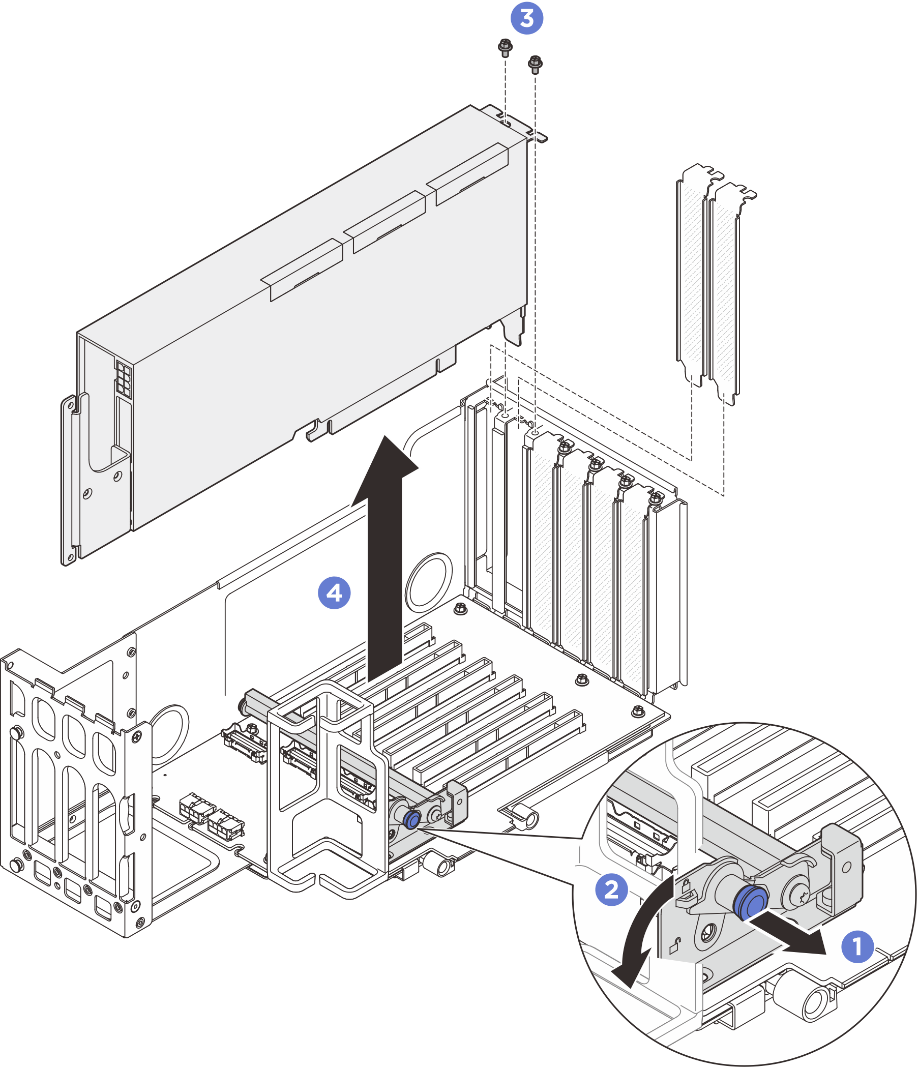 Removing GPU adapter from PCIe riser