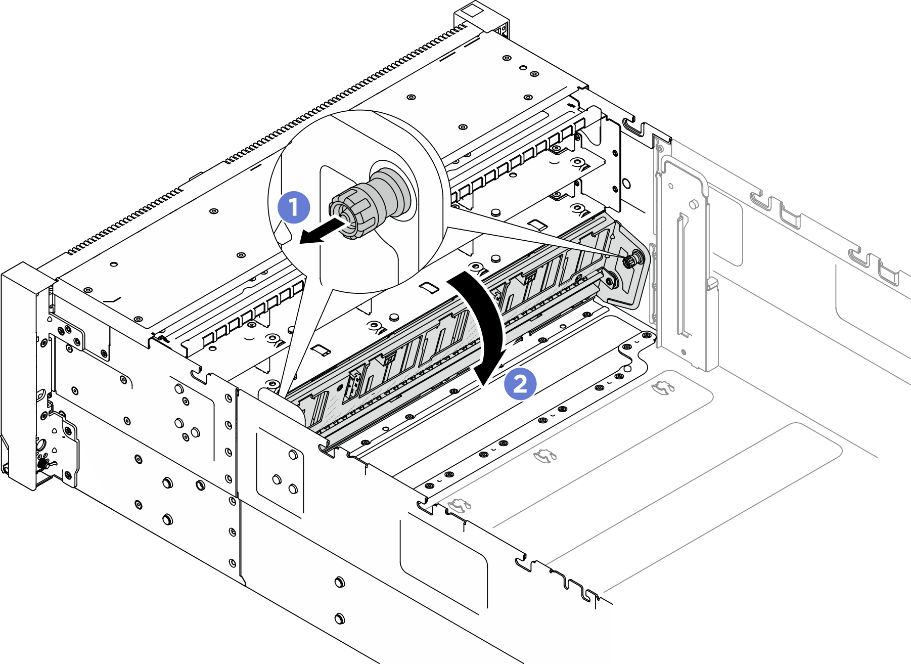 Removing drive backplane carrier assembly (E3.S bay chassis)