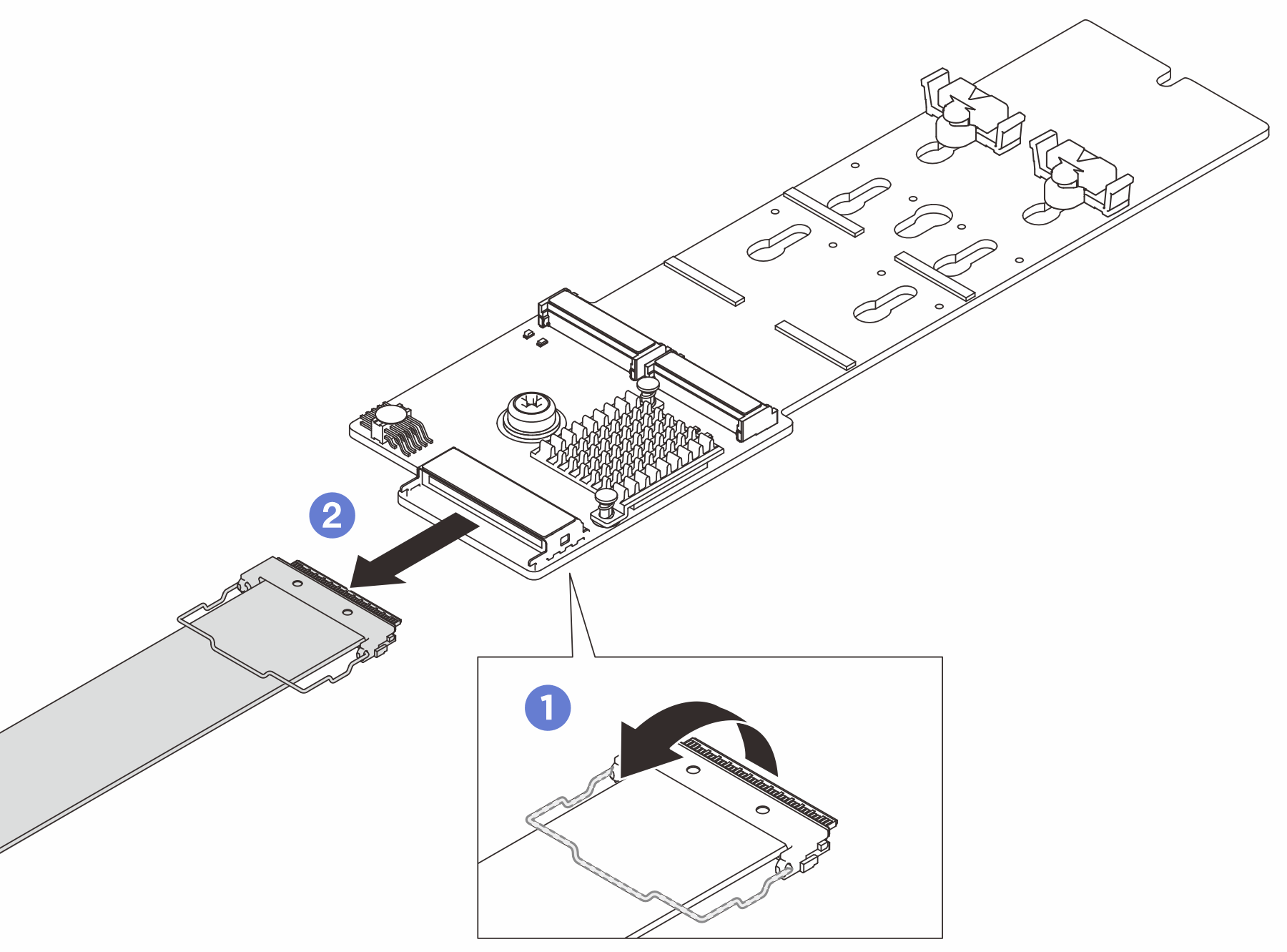 M.2 backplane cable disconnection