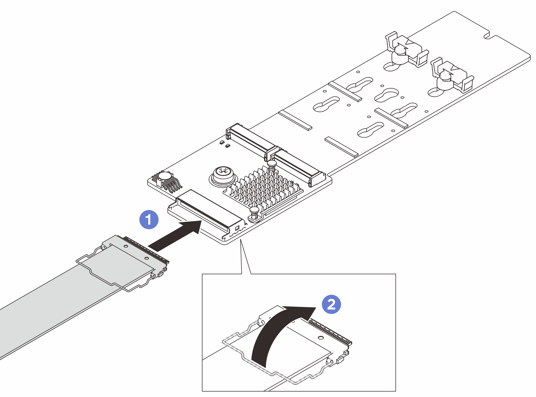 M.2 backplane cable connection