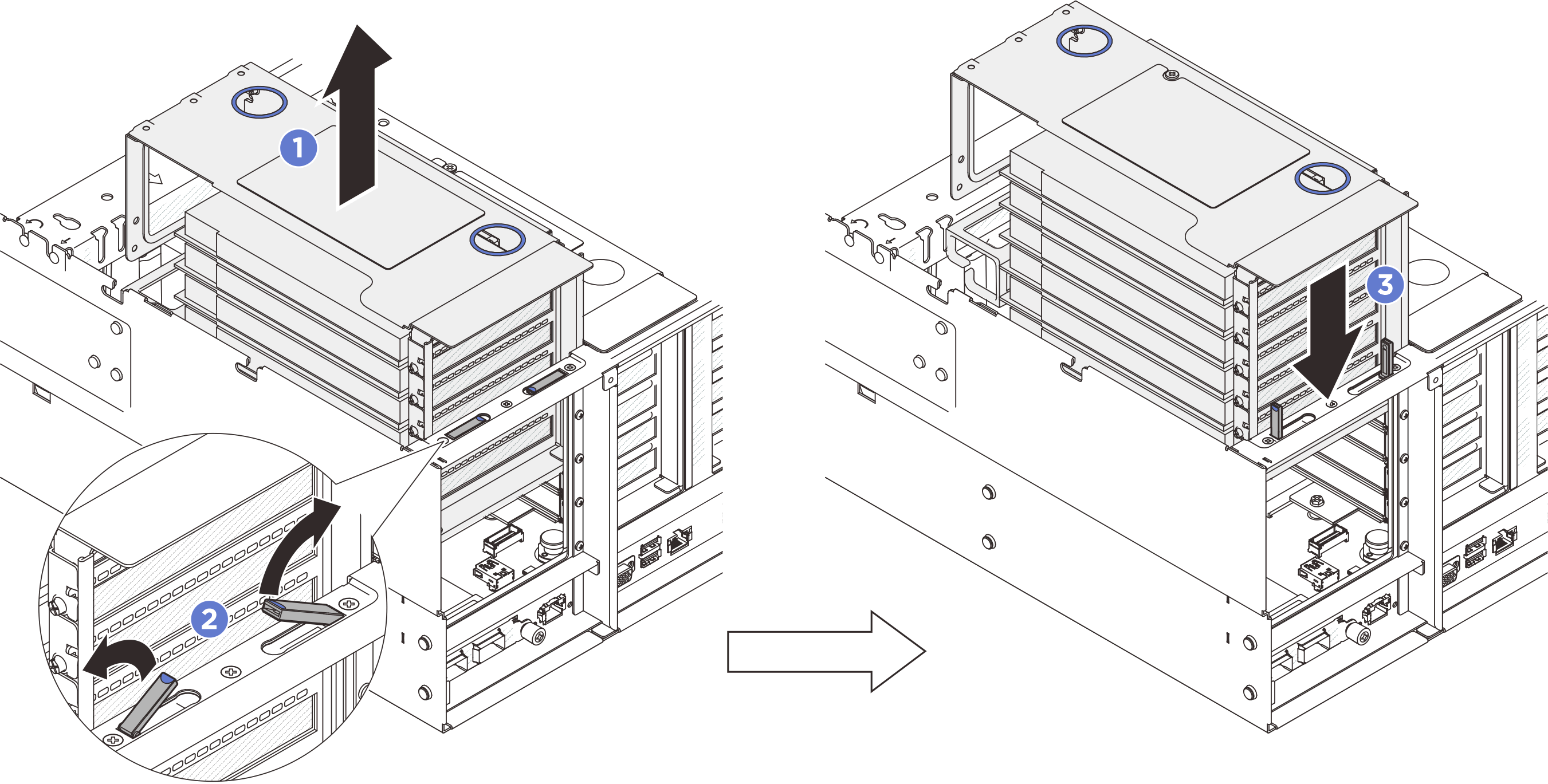 Disengaging PCIe risers