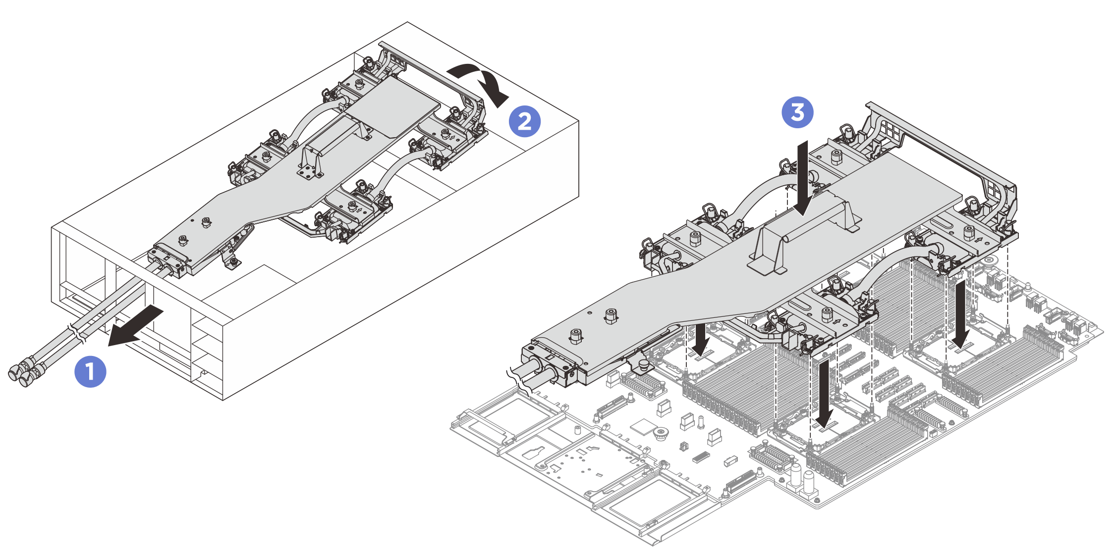 Installing cold plate assembly