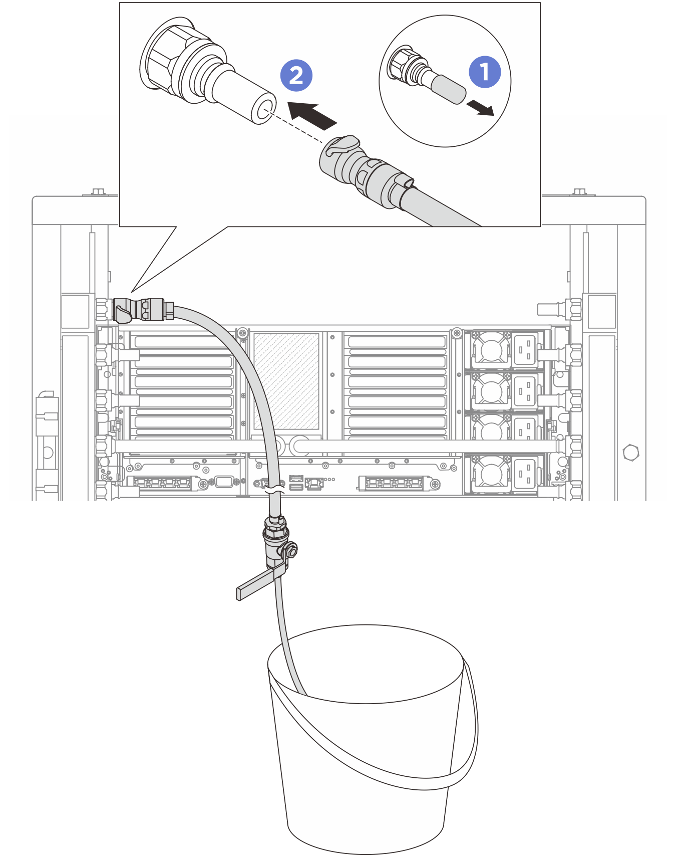 Installing the bleeder kit on the supply/inlet side