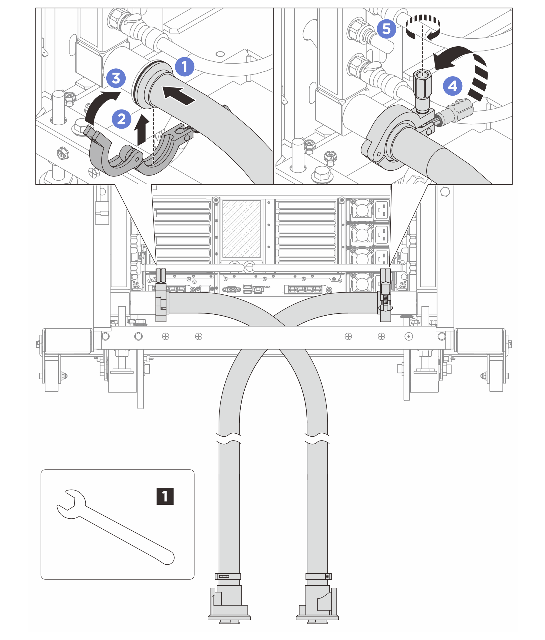 Hose assembly to top quick connect