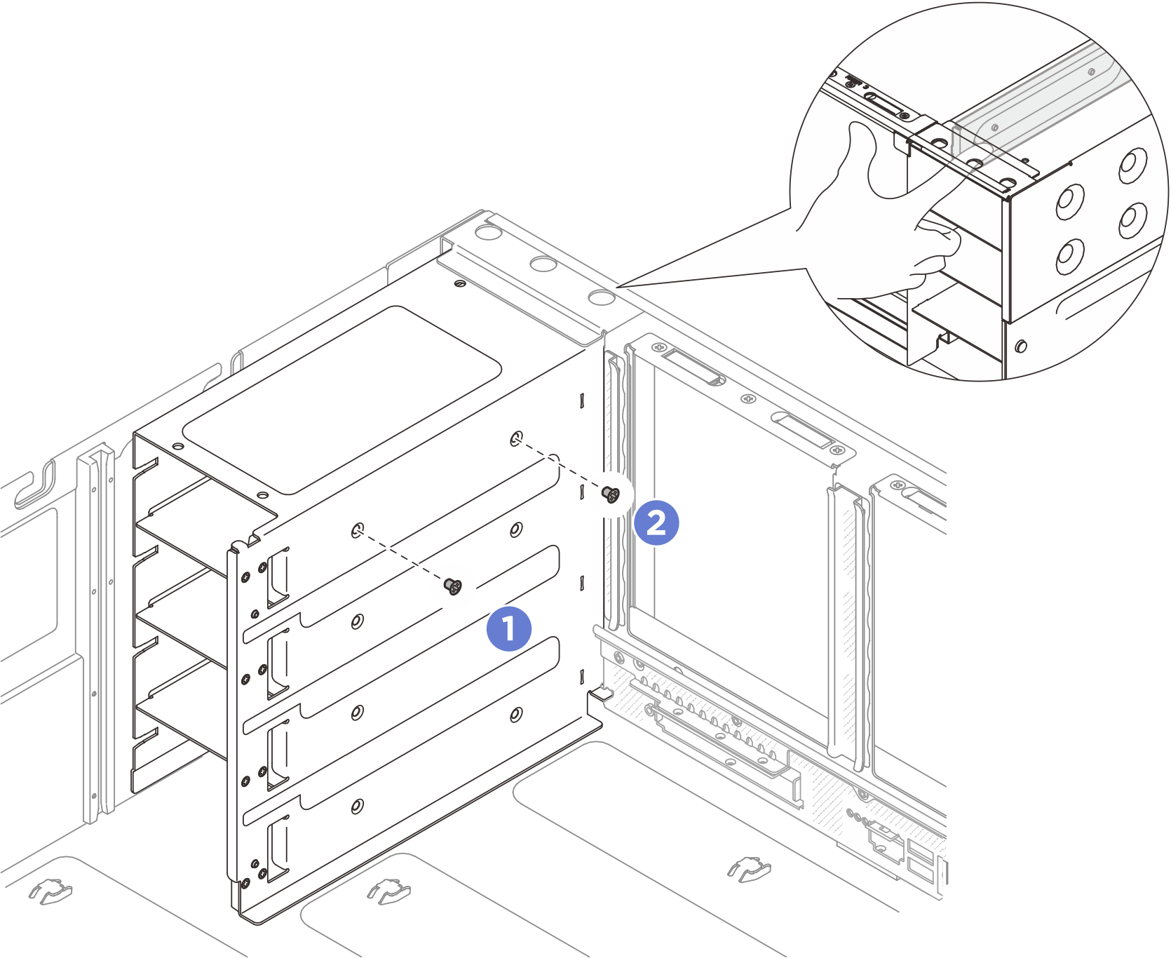 Removing power supply bracket screw
