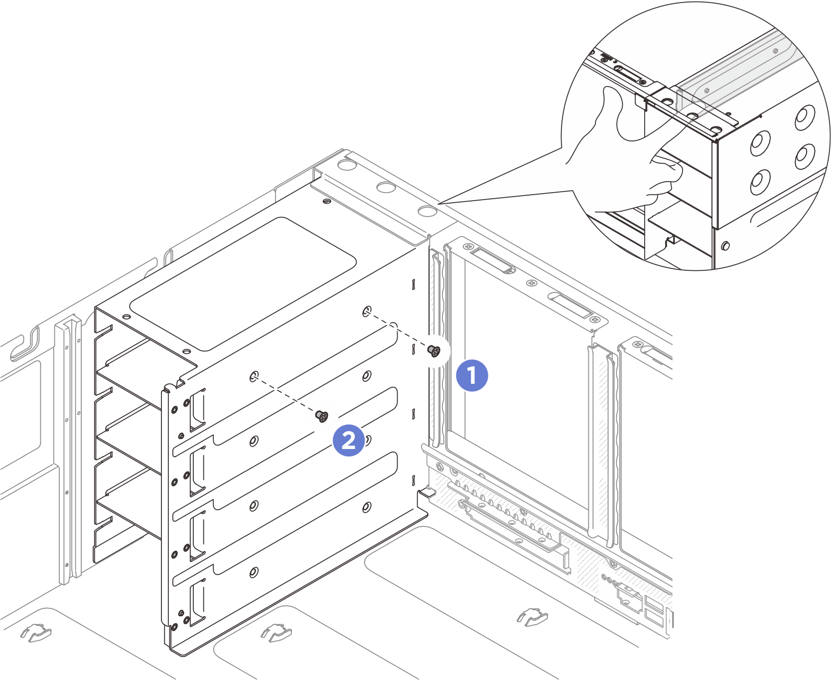Securing power supply bracket
