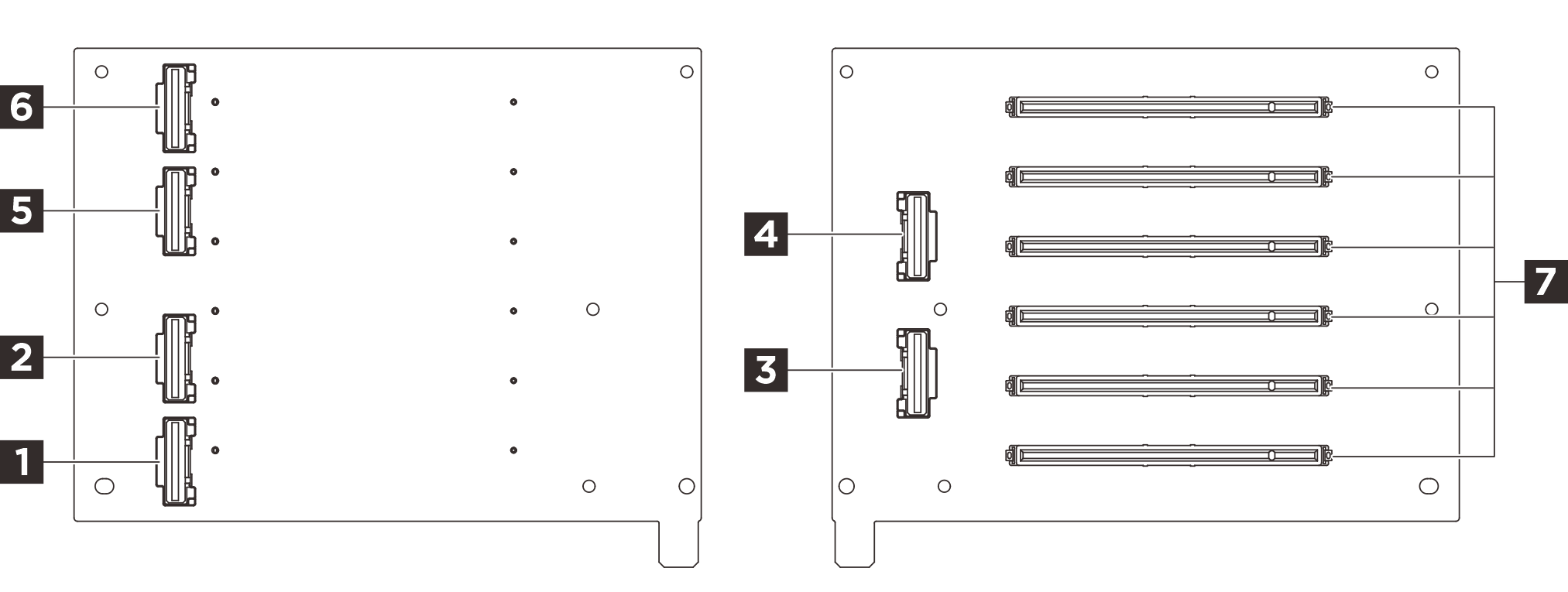 Six-slot PCIe Gen5 riser card (HH)