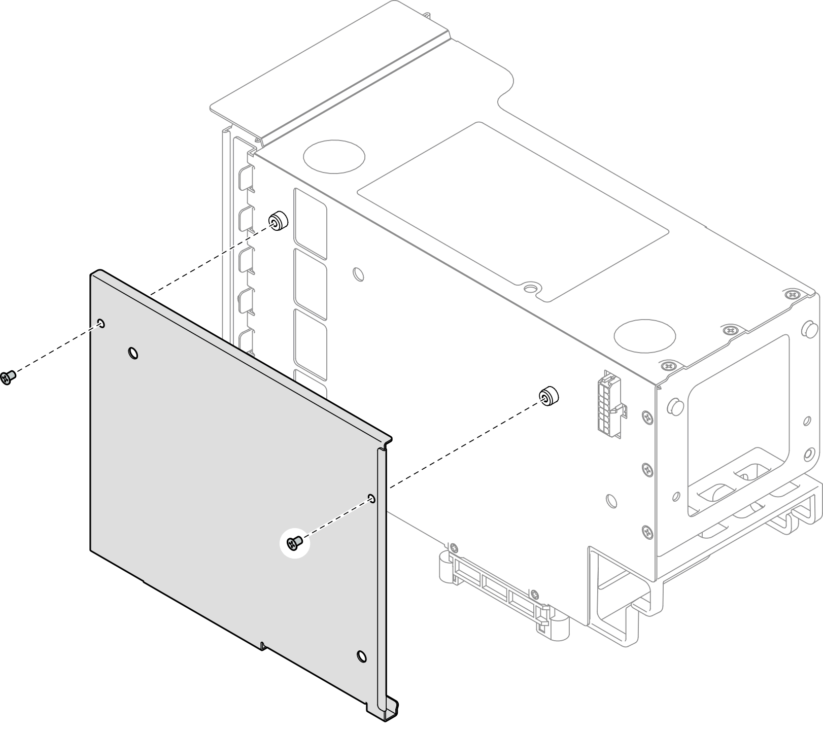 Removing cover from riser cage