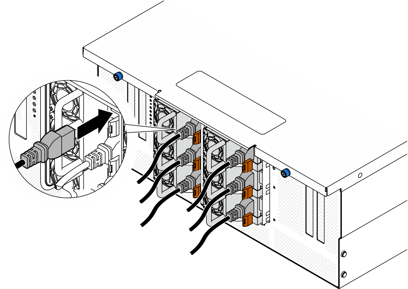 Connecting power cord