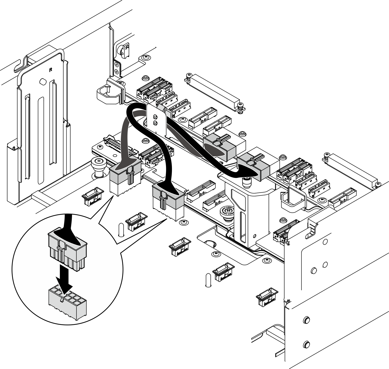 Connecting power distribution board cables