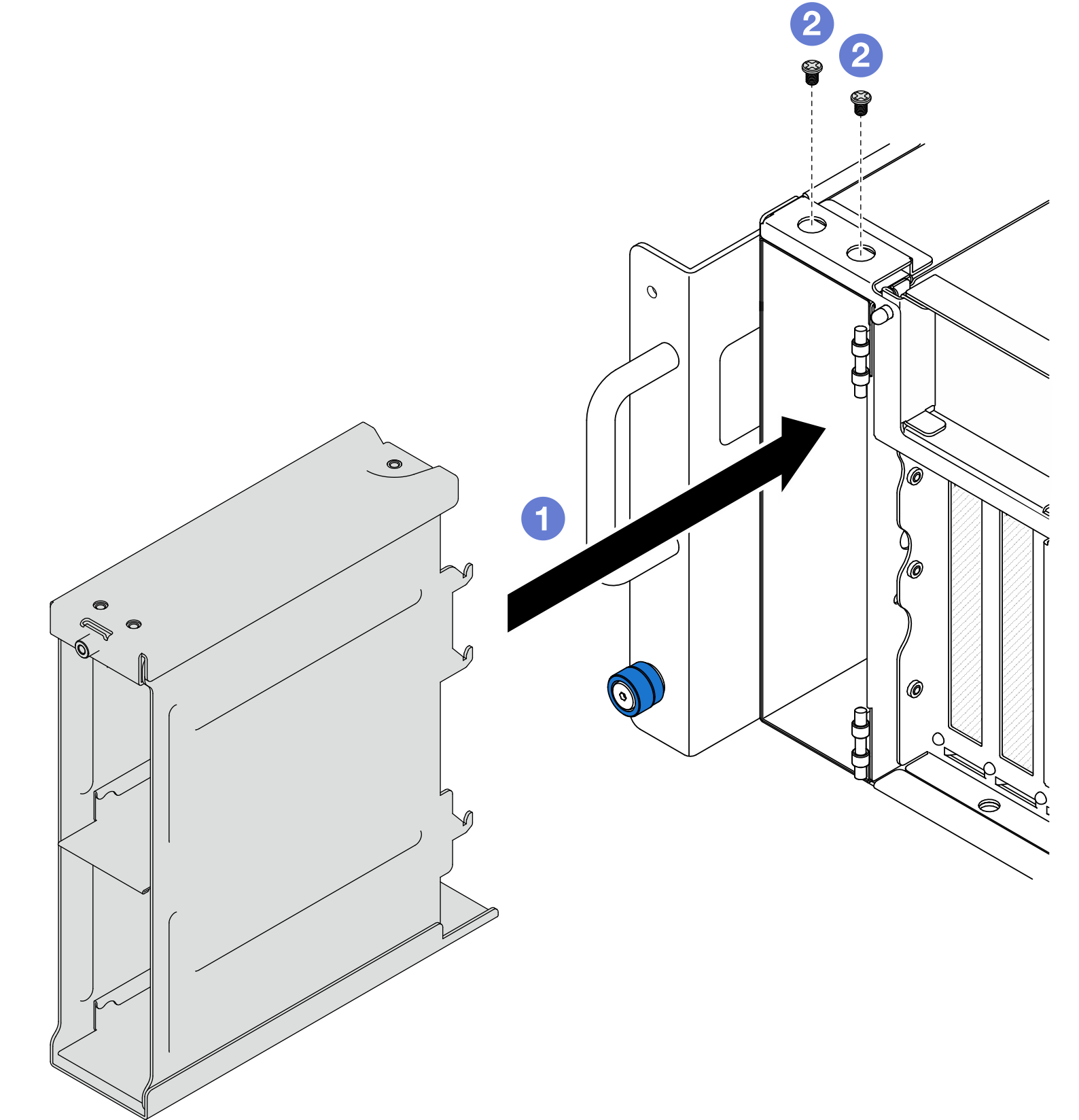 Installing 2.5-inch drive cage