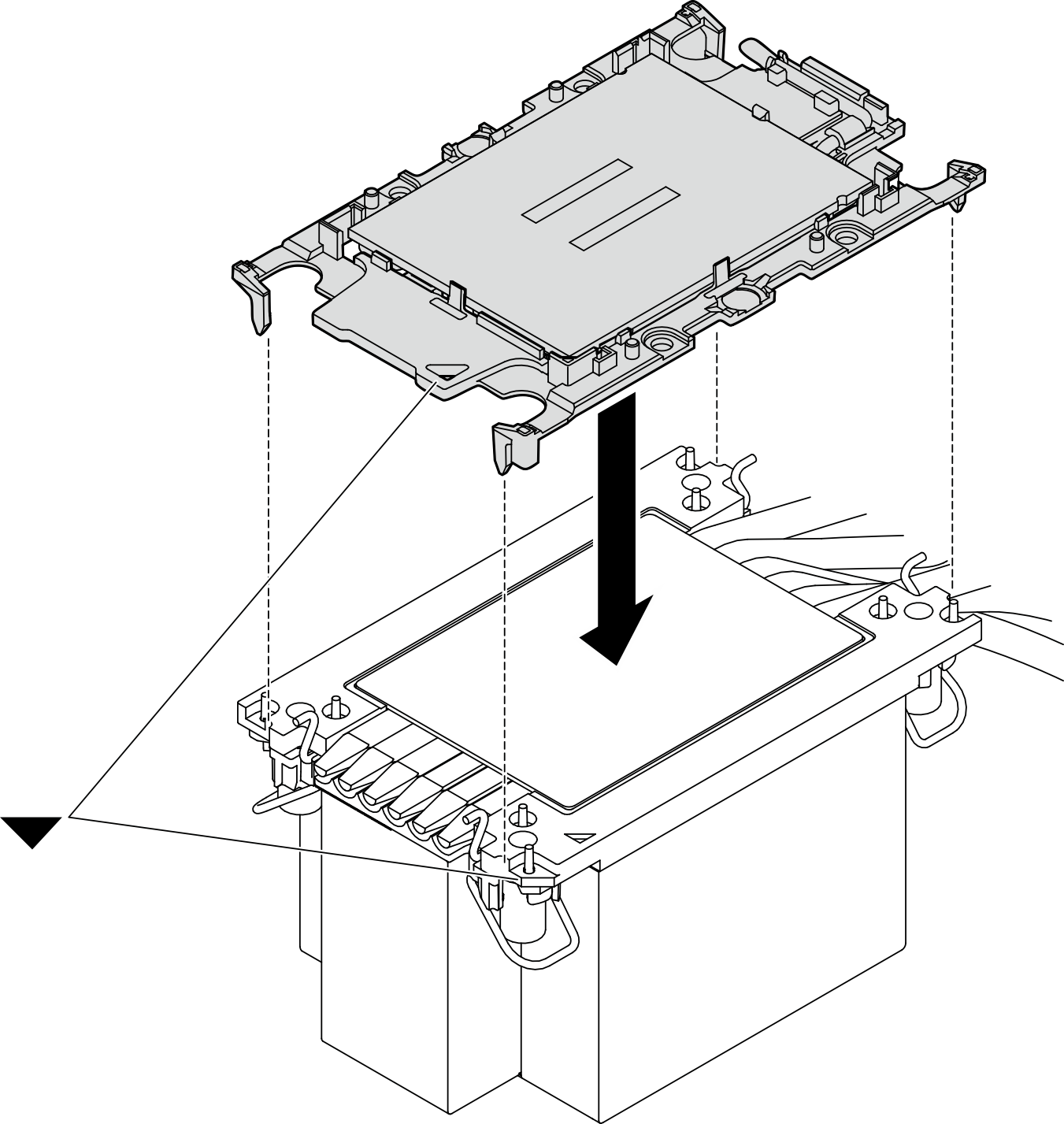 Assembling the PHM with processor in shipping tray