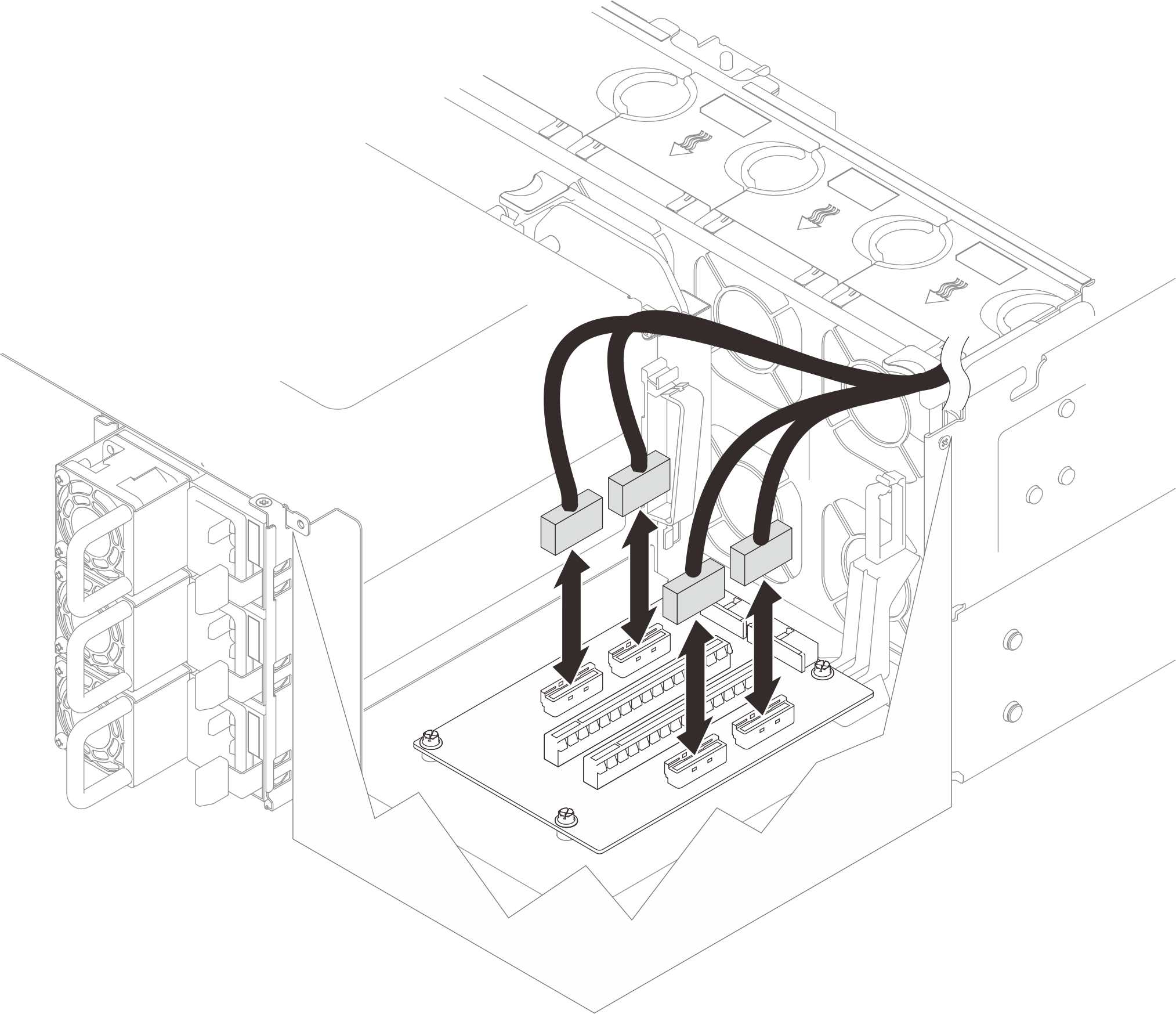 Disconnecting PCIe riser cables