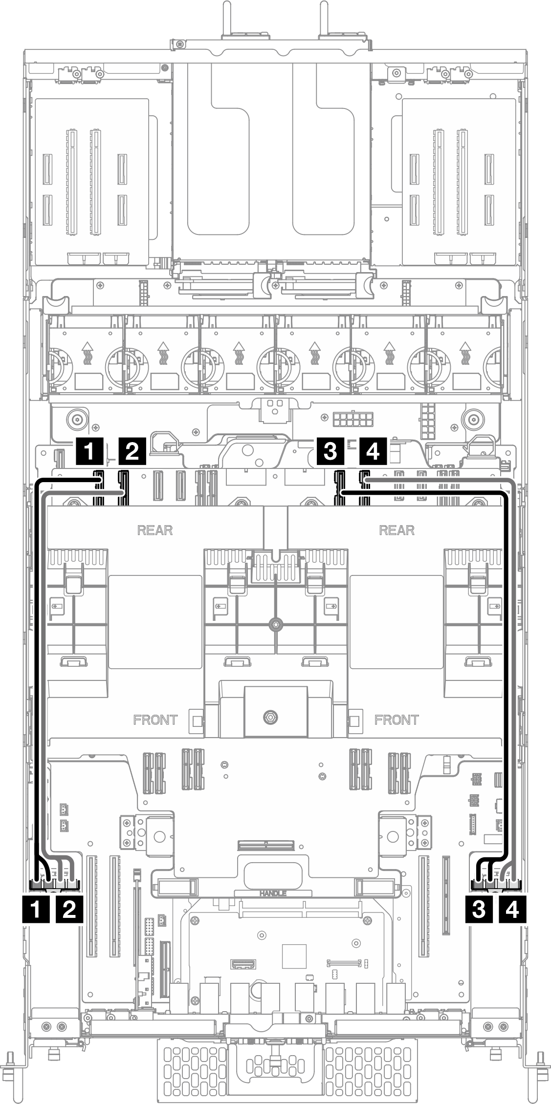 E3.S cable assembly cable routing