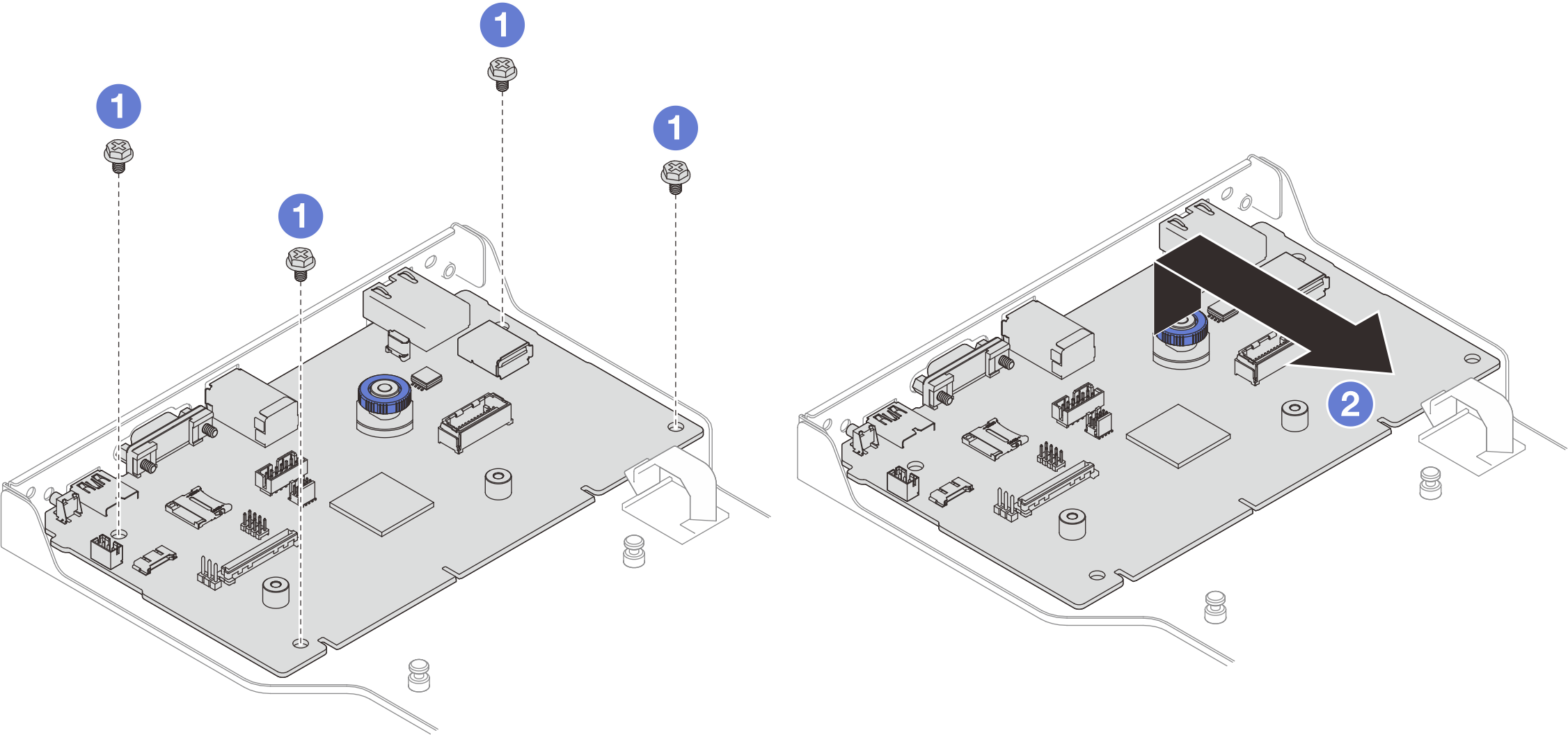 Removing system I/O board from bracket